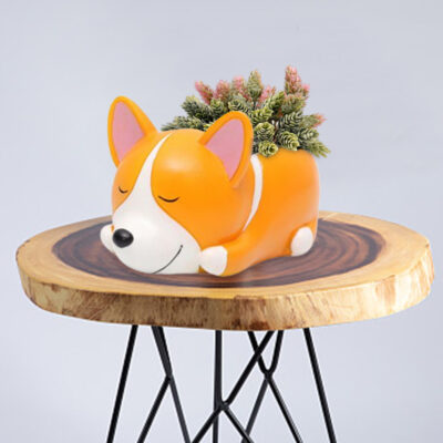 3D Dog Cement Vase Mould DIY Concrete Flower Pot